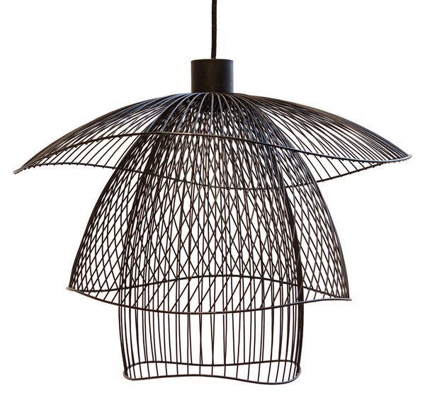 Lustră Pendul Forestier, Papillon S, reglabil, Negru, Camera de zi, Metal, Design