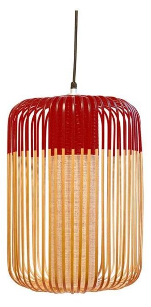 Lustră Pendul Forestier, Bamboo, reglabil, Roșu, Camera de zi, Bamboo, Boho