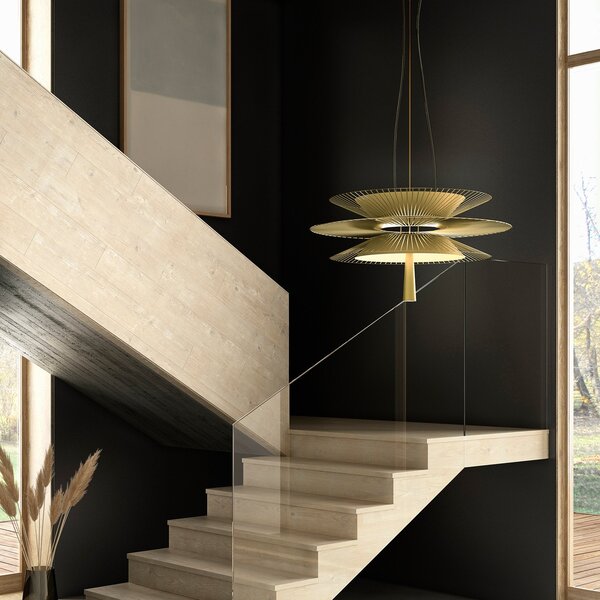 Lustră Pendul Forestier, Gravity 2, Auriu / Alamă, Bucătărie, Metal, Design