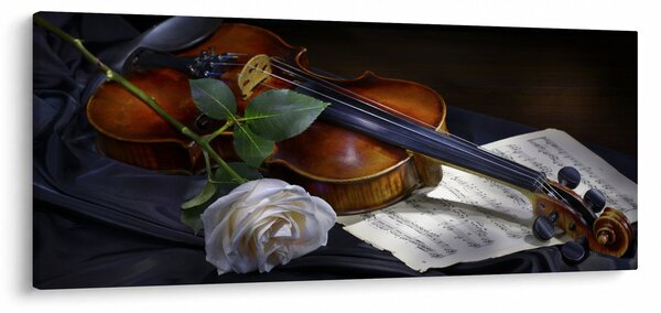 Tablou - Trandafiri și vioară (120x50 cm)