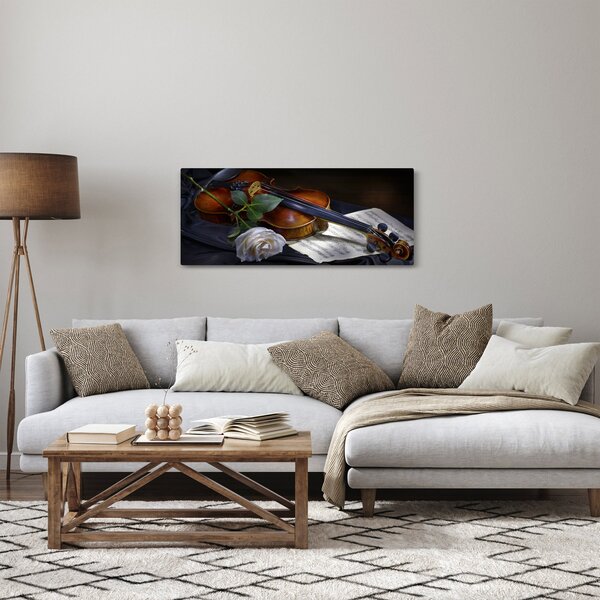 Tablou - Trandafiri și vioară (120x50 cm)