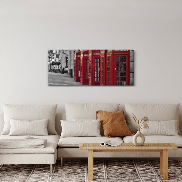 Tablou - Cutii telefonice din Londra (120x50 cm)
