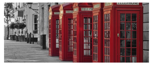 Tablou - Cutii telefonice din Londra (120x50 cm)