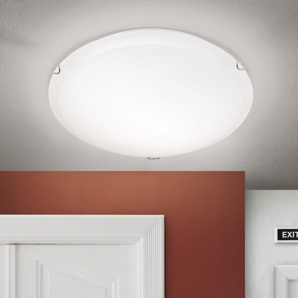 ORION Plafonieră Agada, sticlă opalină, crom, 40 cm, reglabil, Alb, Camera de zi / sufragerie, Sticlă, Modern