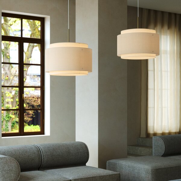 Lustră Pendul DFTP by Nordlux, Takai, reglabil, Bej, Camera de zi, Țesătură / Textil, Design