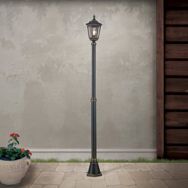 ORION Lampadar Puchberg 1 flux, 211 cm, negru auriu, reglabil, Negru, Metal, Antichitate