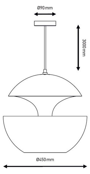 Here Comes The Sun Lustră Pendul ø450 White/Copper - DCW