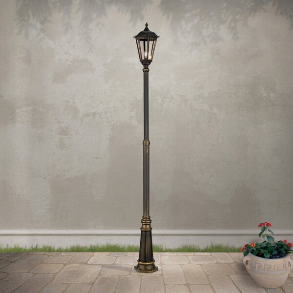 ORION Lampadar Puchberg 1 flux, 249 cm, negru auriu, reglabil, Negru, Metal, Antichitate