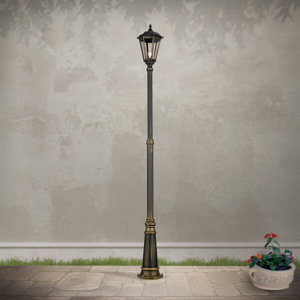 ORION Lampadar Puchberg 1 flux, 249 cm, negru auriu, reglabil, Negru, Metal, Antichitate