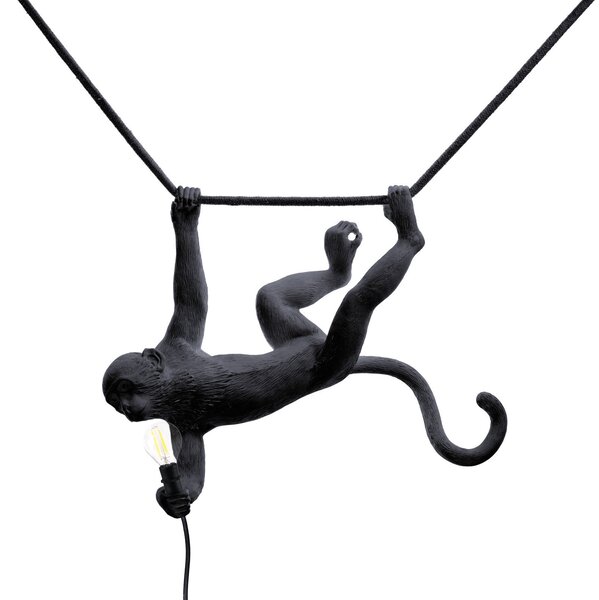 Lămpi de exterior SELETTI, Monkey Lamp, Negru, Plastic, Design