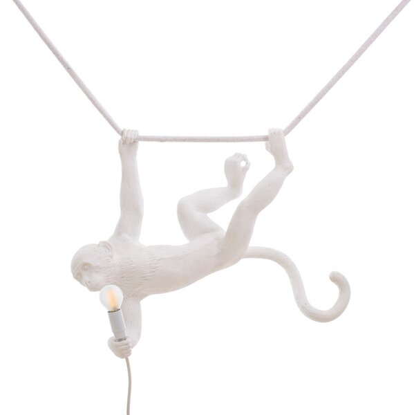 Lampă de masă SELETTI, Monkey Lamp, Alb, Camera de zi, Plastic, Design