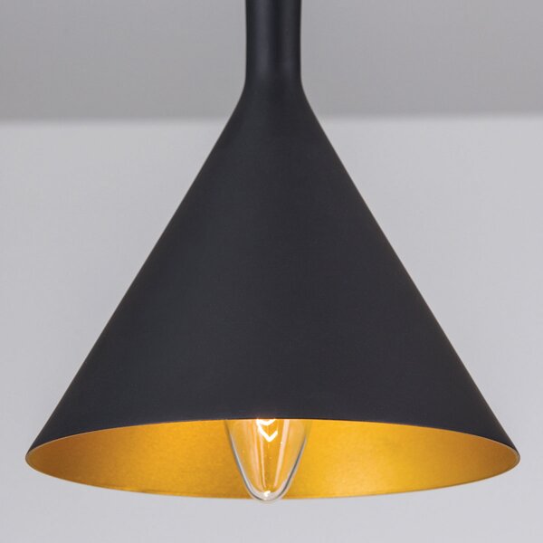 ORION Lampă pendul Gunda, 16,5cm, reglabil, Negru, Camera de zi / sufragerie, Metal, Modern