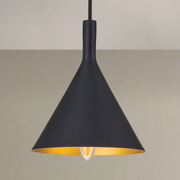 ORION Lampă pendul Gunda, 16,5cm, reglabil, Negru, Camera de zi / sufragerie, Metal, Modern