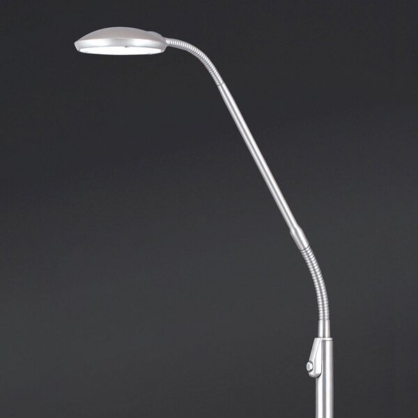 ORION Lampă podea LED Cobra 1 bec, culoare nichel, reglabil, Gri, Camera de zi / sufragerie, Metal, Modern