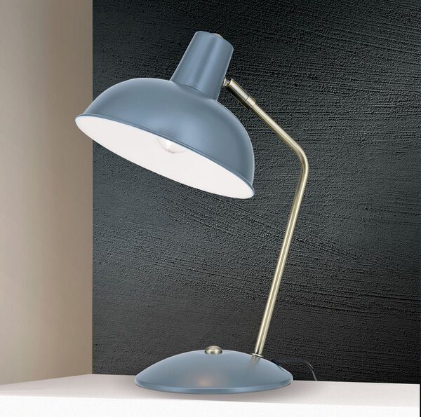 ORION Im Vintage-Look - lampă de masă Fedra gri, Gri, Studiu / Birou, Metal, Vintage, Umbră de masă