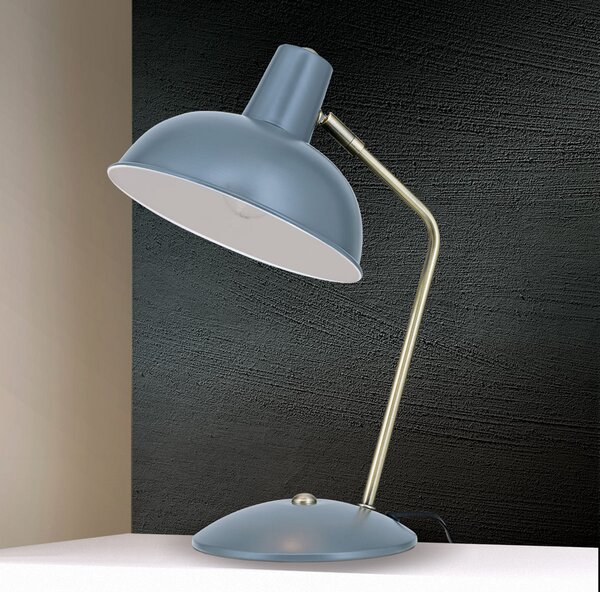 ORION Im Vintage-Look - lampă de masă Fedra gri, Gri, Studiu / Birou, Metal, Vintage, Umbră de masă