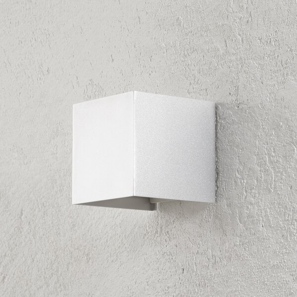 ORION Lumină LED pentru perete exterior Cube, culoare aluminiu, metal, 10 cm, sus/jos, Metalic, Metal, Modern, Priză de perete sus / jos