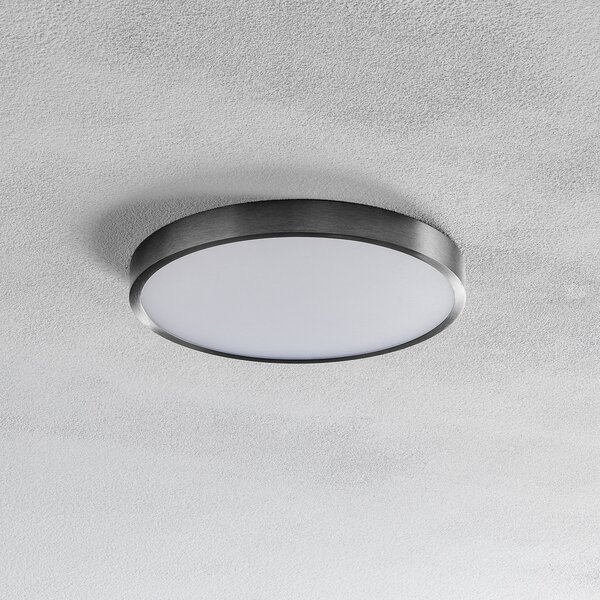 ORION Plafonieră Bully LED, nichel mat, Ø 24 cm, Metalic, Camera de zi / sufragerie, Metal, Modern