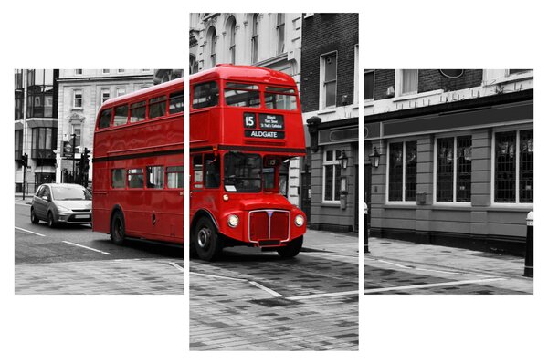 Tablou - Londra cu autobuz (90x60 cm)