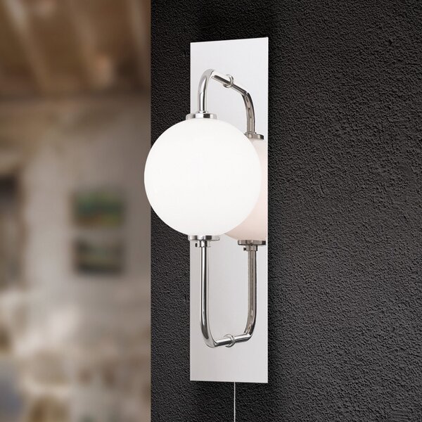 ORION Aplică de perete LED Pipes nichel lucios, reglabil, Metalic, Camera de zi / sufragerie, Metal, Modern