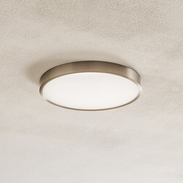 ORION Plafonieră Bully LED, nichel mat, Ø 24 cm, Metalic, Camera de zi / sufragerie, Metal, Modern