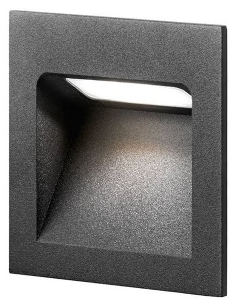 Deli 1 LED Lampă de perete încastrată IP54 3000K Negru
