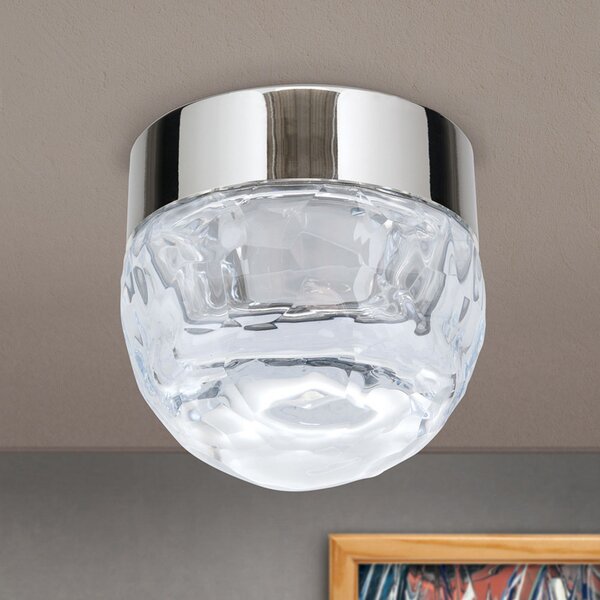 ORION Plafonieră LED Ball 1 bec, nichel, rotundă, reglabil, Metalic, Camera de zi / sufragerie, Sticlă, Modern