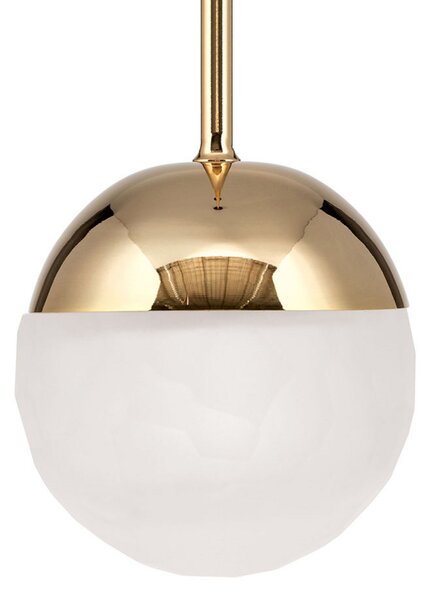 ORION Lampă suspendată LED Ball, 1 bec, auriu, reglabil, Auriu / Alamă, Camera de zi / sufragerie, Sticlă, Modern