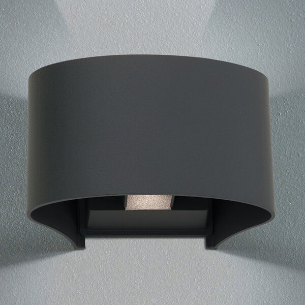 ORION Aplică LED de exterior Greta, up/down, antracit, Negru, Metal, Modern
