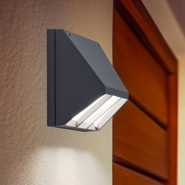 BEGA Aplică de exterior Bega LED 22256 K3, DALI, grafit, aluminiu turnat, reglabil, Gri, Aluminiu, Soclu de perete jos