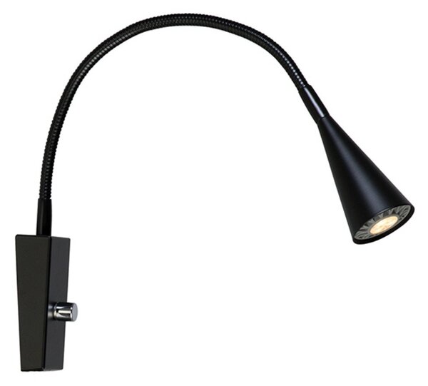 Lampă de perete Belid, reglabil, Negru, Camera de zi, Metal