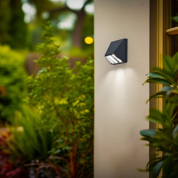 BEGA Bega LED lampă de perete exterior 22292 K3 on/off, grafit, aluminiu, Gri, Aluminiu, Soclu de perete jos