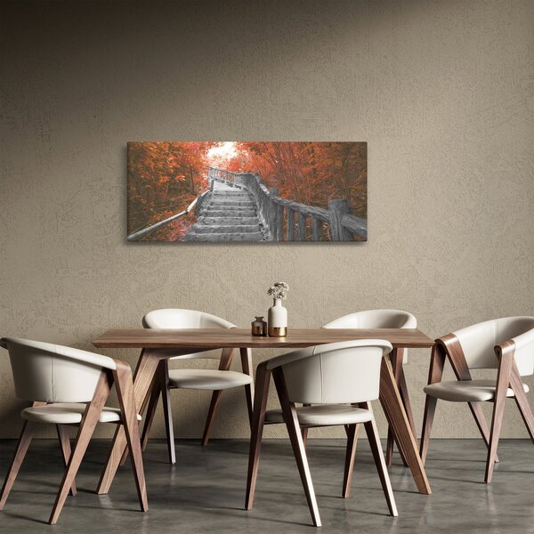 Tablou - Scări în natură, portocaliu (120x50 cm)