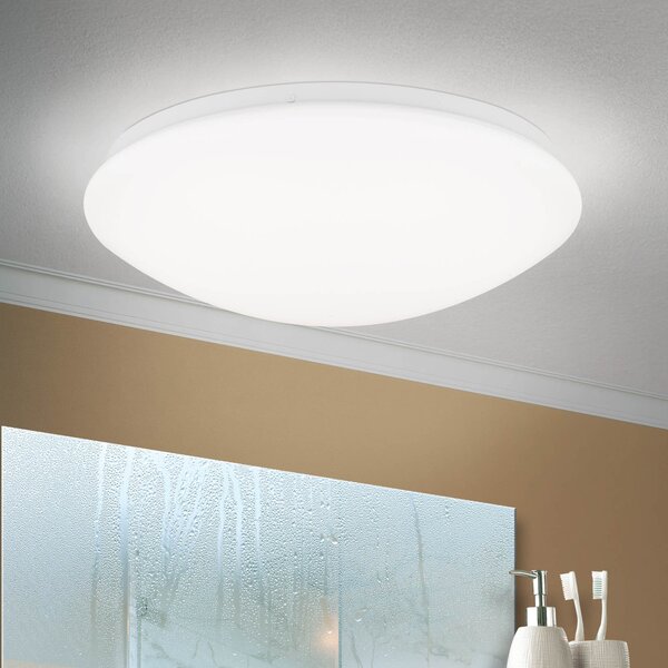 ORION Plafonieră cu LED Nedo curbată, Ø 33 cm, Alb, Hol, Plastic, Modern