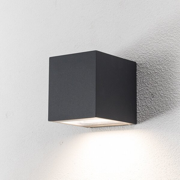 BEGA Bega LED lampă de perete pentru exterior 24718 K3, grafit, jos, aluminiu, Gri, Aluminiu, Modern, Soclu de perete jos