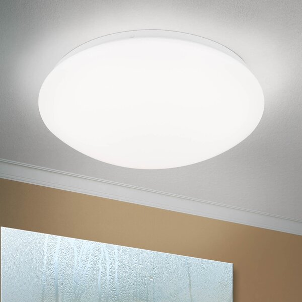ORION Plafonieră cu LED Nedo curbată, Ø 33 cm, Alb, Hol, Plastic, Modern