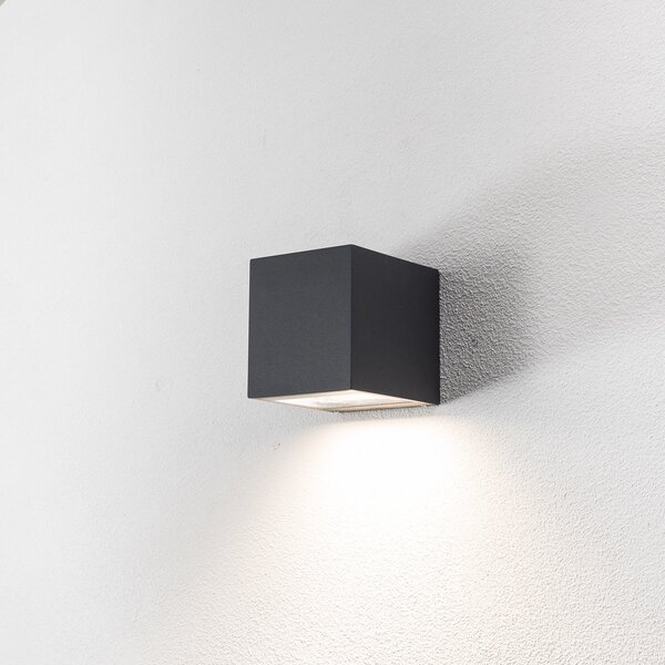 BEGA Bega LED lampă de perete pentru exterior 24718 K3, grafit, jos, aluminiu, Gri, Aluminiu, Modern, Soclu de perete jos