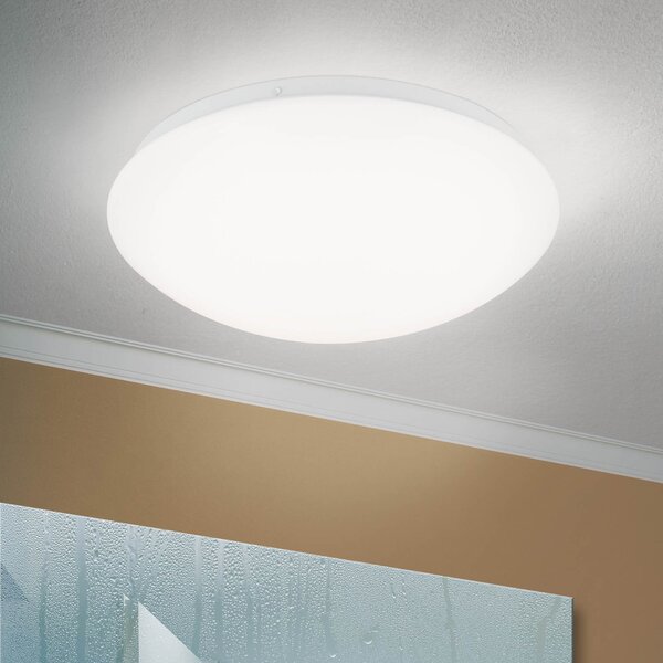 ORION Plafonieră cu LED Nedo curbată, Ø 28,5 cm, Alb, Hol, Plastic, Modern