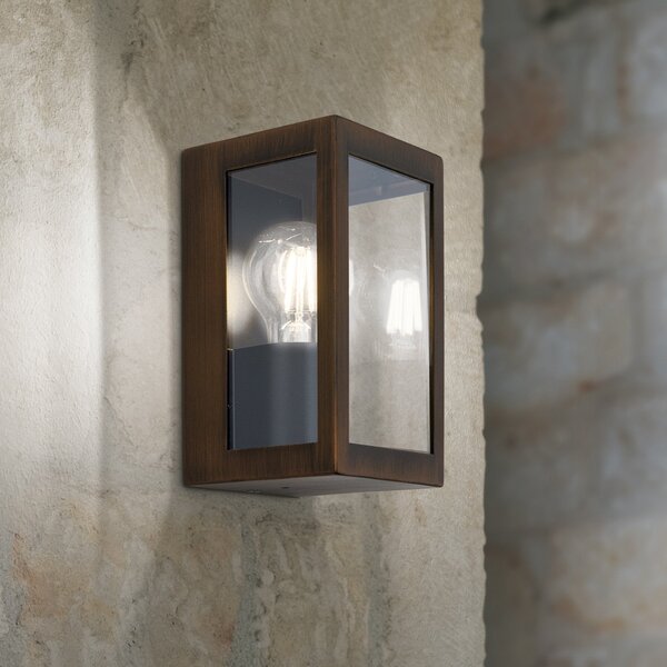 ORION Aplică de exterior Lumina, negru ruginiu, oțel inoxidabil, sticlă, IP44, reglabil, Maro / Rugină, Oțel inoxidabil, Modern