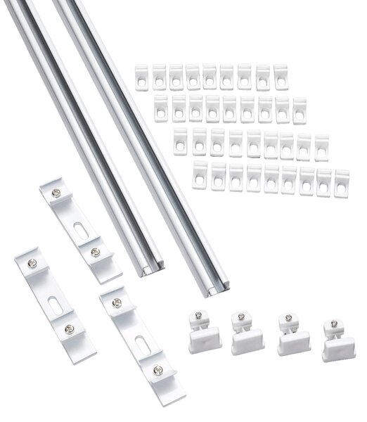 Șină de tavan din aluminiu TS, dublă, 150 cm – set complet