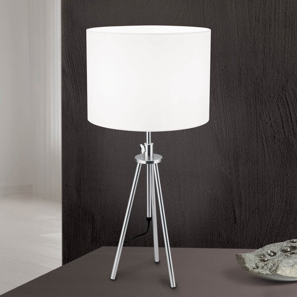 ORION Lampă de masă Roger, 3 picioare, înălț. reglabilă, Gri, Camera de zi / sufragerie, Metal, Modern, Tripod