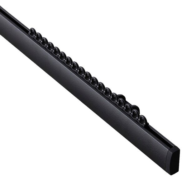 Șină de tavan din aluminiu Premium, simplă, 150 cm, neagră – set complet