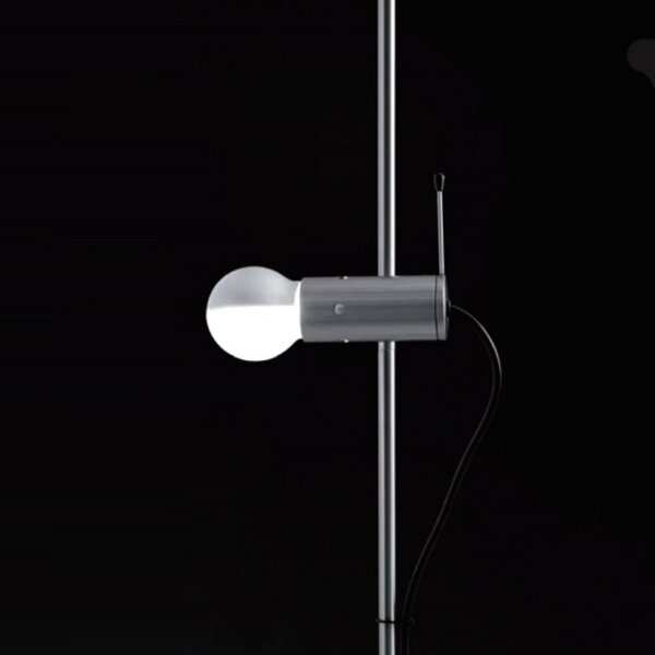 Oluce Agnoli - lampă de podea minimalistă, Gri, Camera de zi / sufragerie, Metal, Design