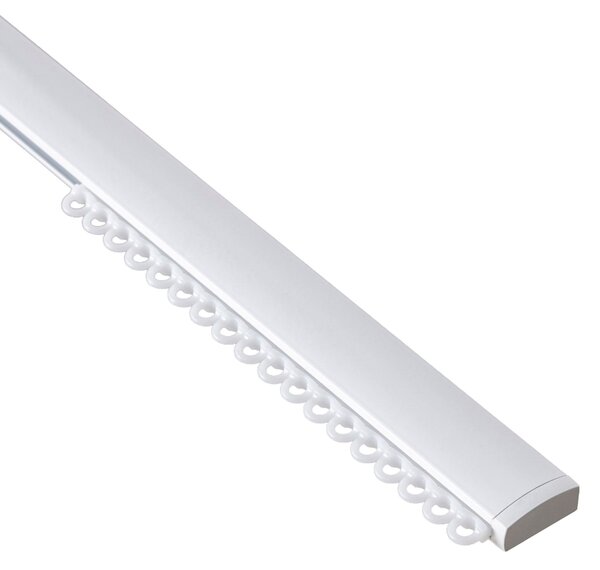 Șină de tavan din aluminiu Premium, simplă, 150 cm, albă – set complet
