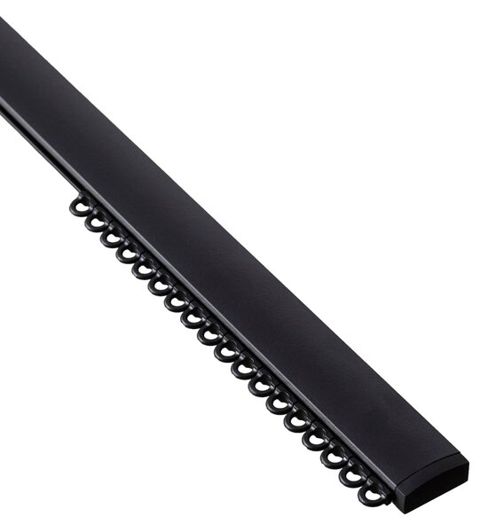 Șină de tavan din aluminiu Premium, simplă, 150 cm, neagră – set complet