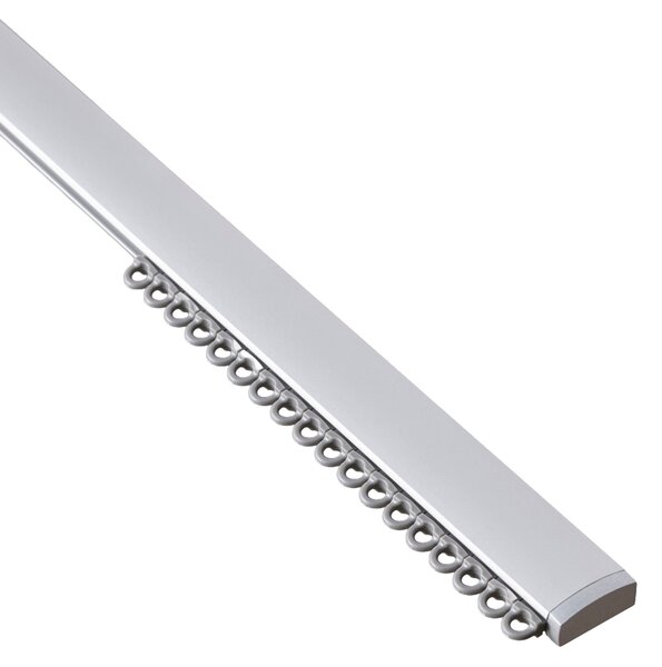 Șină de tavan din aluminiu Premium, simplă, 150 cm, argintie – set complet