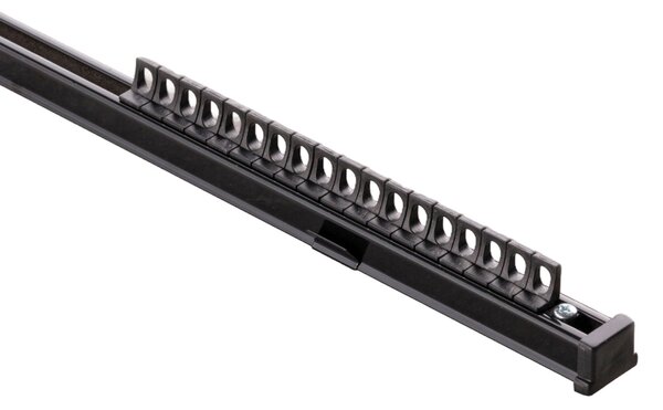 Șină de tavan din aluminiu TS, simplă, 150 cm, neagră – set complet
