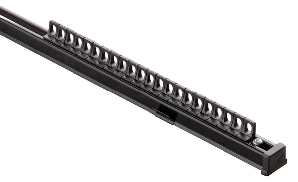 Șină de tavan din aluminiu TS, simplă, 180 cm, neagră – set complet