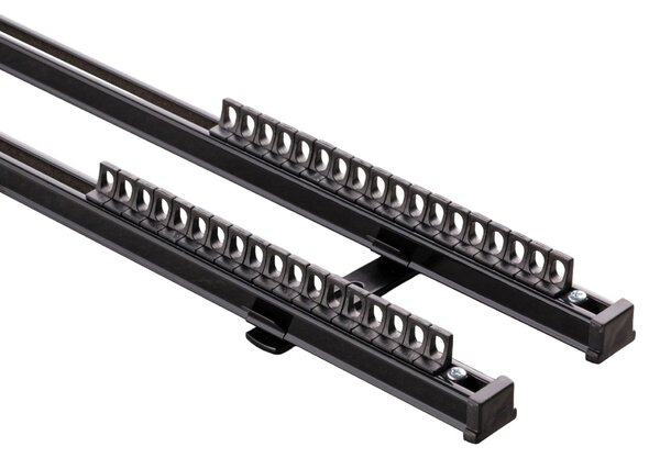 Șină de tavan din aluminiu TS dublă, 150 cm, neagră – set complet