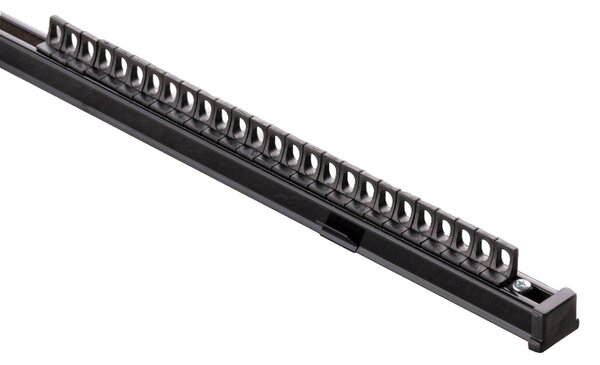 Șină de tavan din aluminiu TS, simplă, 210 cm, neagră – set complet